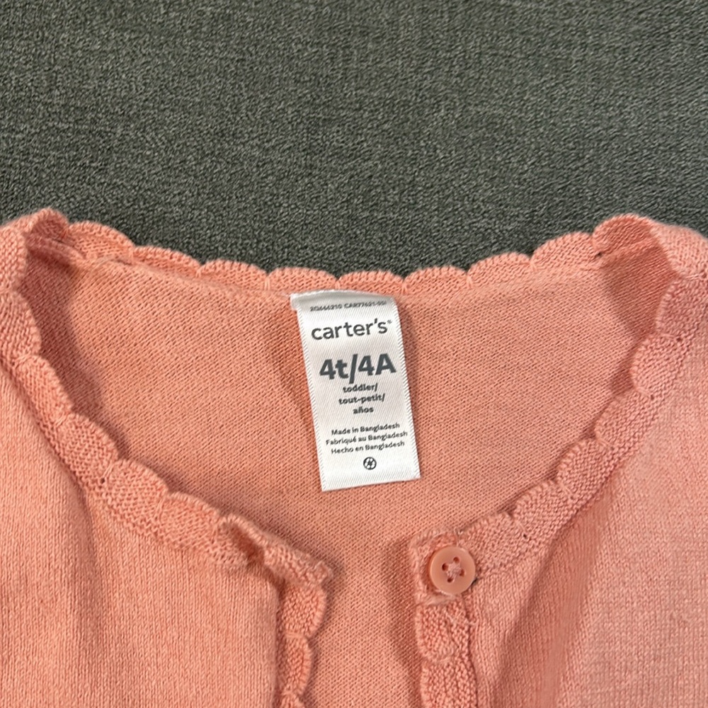 Carter’s Girls 4T Spring/Easter Dress with Matching Cardigan Sweater - Picture 8 of 9